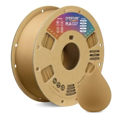 Imagen de OVERTURE PLA Filamento de 1.75 mm Para Impresora 3D PLA, Carrete Cartón 1 kg (2.2 lbs), Precisión Dimensional +/ 0.02 mm(Marrón)