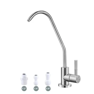 Imagen de grifo de agua potable, ósmosis inversa sin plomo, filtro para fregadero cocina, níquel cepillado SUS304 RO