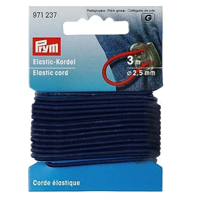 Imagen de Prym Marino, Ø 2,5 mm 3 m Cordón elástico, Color Azul, 60% ED 40% PES, 60 40