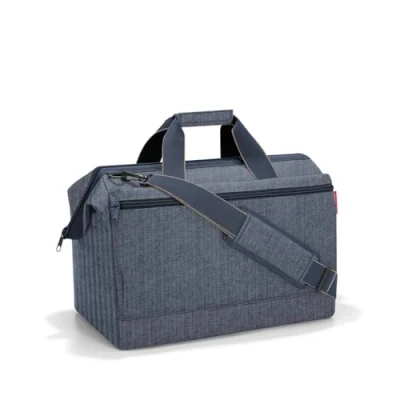 Imagen de reisenthel Allrounder L Pocket Bolso versátil para Viajes, Trabajo y Ocio, con una práctica función engancharlo a un Carrito, en Negro, Couleur:Herringbone Dark Blue