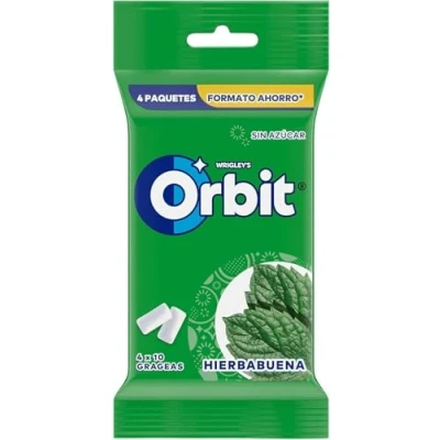 Imagen de Orbit Chicle sin Azúcar, Hierbabuena, Pack de 4 x 10 Unidades
