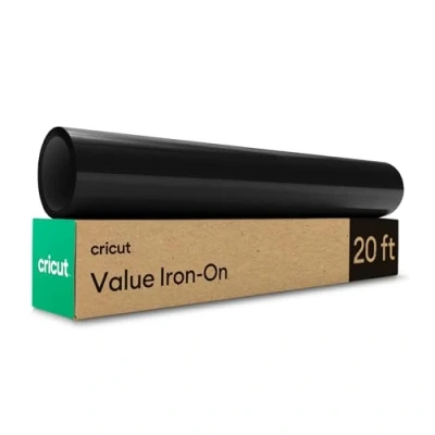 Imagen de Cricut Iron On Black 6m (20ft) Heat Transfer Vinyl Roll For use with all cutting machines