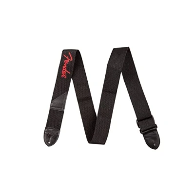 Imagen de Fender Correa para Guitarra, Poliéster con Logo Rojo, Ajustable 33 53, Negro