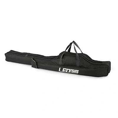 Imagen de Lixada 100cm / 150cm Pesca Bolsas Caña, Plegables Multiusos de Pescar con Cremallera Caso Aparejos (Negro 150cm)