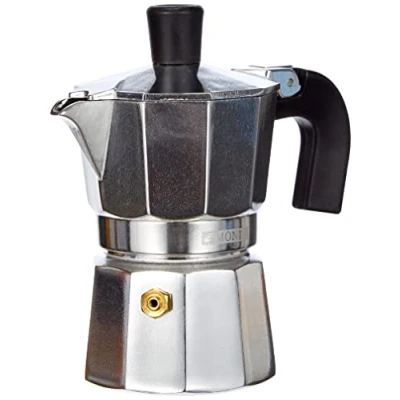 Imagen de Monix M620001 Vitro Express Cafetera de Aluminio 1 Taza, Apta para Todo Tipo cocinas Excepto inducción, Plata
