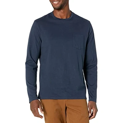 Imagen de Amazon Essentials Camiseta de Manga Larga y Ajuste Entallado Hombre, Azul Marino, XL
