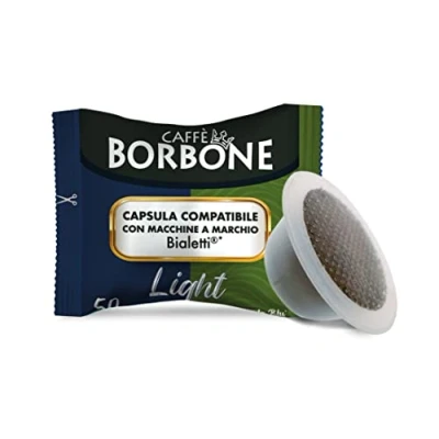 Imagen de Caffè Borbone Mezcla de Cafè Light, 50% menos cafeína que la Café Azul 50 Cápsulas Compatibles con Máquinas Bialetti