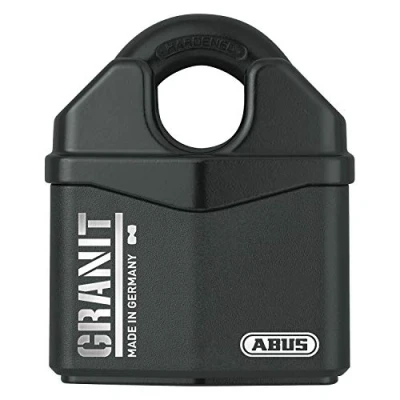 Imagen de ABUS Candado de granito 37RK/80 SZP Premium para altas exigencias Mayor protección Nivel seguridad 10 Incluye 2 llaves y tarjeta Negro 79172 80 mm