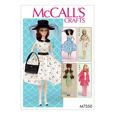 Imagen de MCCALL &#039;s Patterns Pattern 7550 OS, Ropa y Accesorios para 11 1/2 &quot;muñeca, Multi Color