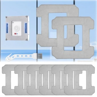 Imagen de Kigniote 8 paños de repuesto para robot limpiador ventanas Ecovacs Winbot W1 Pro / W2 Omni W2, almohadillas microfibra limpieza