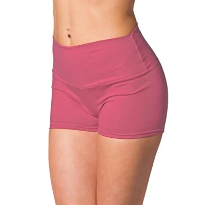 Imagen de Alkato Pantalones Shorts Cortos de Cintura Alta para Mujer, Rosa Oscuro, 38