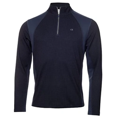 Imagen de Calvin Klein Hombre Micro Grid CK 1/2 Zip Pullover Armada/Slate XL
