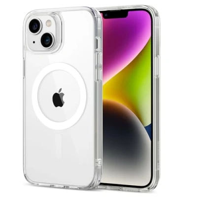 Imagen de ESR Funda para iPhone 14 Plus, Compatible con MagSafe, Classic Híbrida Magnética Carcasa HaloLock, Protección Grado Militar, a Prueba de Golpes, Resistente Arañazos, Transparente