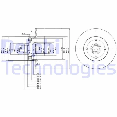 Imagen de DELPHI BG2389 Disco de freno 226 10 4 macizo aceitado sin procesar cojinete rueda, anillo sensor ABS VOLKSWAGEN: GOLF 3, 2