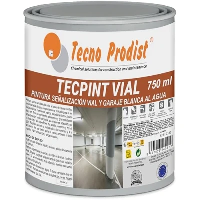 Imagen de Tecno Prodist TECPINT VIAL Pintura al agua, para señalización vial, especial vados, secado rápido, no tóxica (750 ml Blanco)