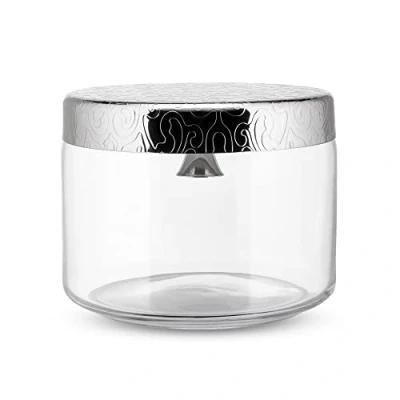 Imagen de Alessi Tarro de Cristal para Galletas Dressed con Campana, Plateado, H 15cm, Ã˜ 19cm