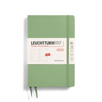 Imagen de LEUCHTTURM1917 371016 Paperback (B6+) Agenda semanal 2025, salvia, inglés