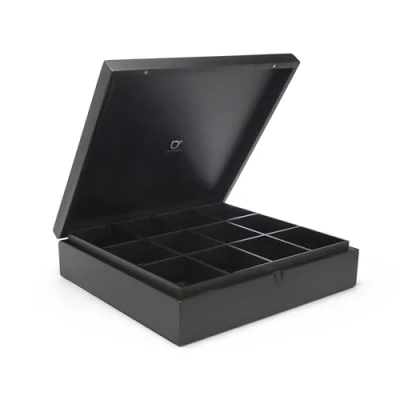 Imagen de Bredemeijer 184008 Caja de Té 12 Compartimentos Cerrado, Bambú, Negro
