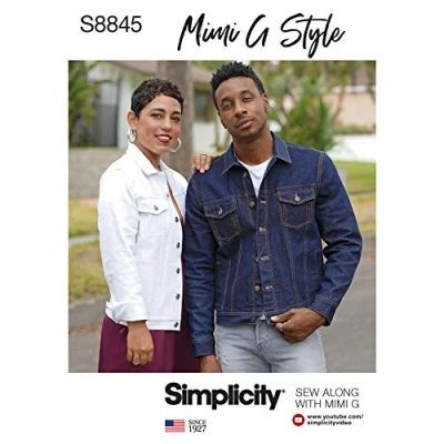 Imagen de Simplicity Us8845A Pattern S8845 Mimi G Chaqueta vaquera, a (xs s m l xl), color blanco