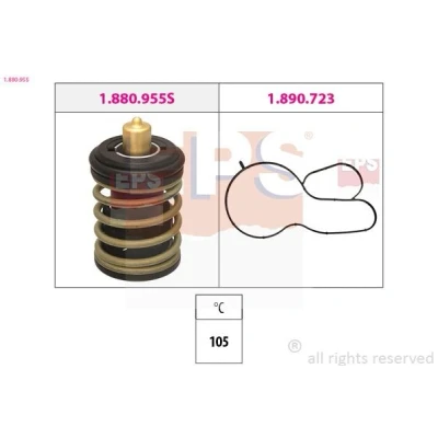 Imagen de EPS 1.880.955 Termostato, refrigerante 105 con junta VOLKSWAGEN: Scirocco III, Golf 7, Tiguan I, SEAT: Ibiza 4, Leon III SC, Hatchback