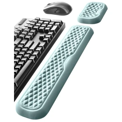 Imagen de Vaydeer Reposamuñecas para teclado y mouse, almohadilla ergonómica de soporte muñeca computadora, cojín brazo espuma viscoelástica suave escritorio, palma mano, oficina, laptop,