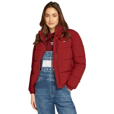 Imagen de Tommy Jeans Cazadora Acolchada Mujer Essential Puffer con Cuello Alto, Rojo (Regatta Red), XL