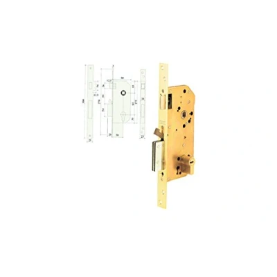 Imagen de Tesa Assa Abloy R200B566L Cerradura De Seguridad Monopunto Con Cilindro T60, Acero Inoxidable/Dorado