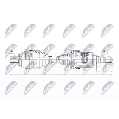 Imagen de NTY NPW VV 033 Árbol de transmisión Eje delantero, izquierda VOLVO: S80 II, V60 I