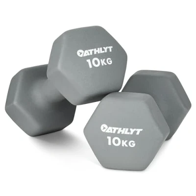 Imagen de Athlyt Par de Mancuernas Neopreno, color gris, 2 x 10 kg