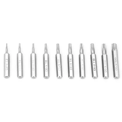 Imagen de puntas de destornillador Pentalobe, 10PCS 4mm T3 / T4 T5 T6 T7 T8 T9 T10 T15 T20 Vástago Juego Pentalobe Herramientas reparac