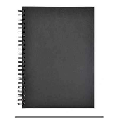 Imagen de Clairefontaine Ref 134252C Goldline Wirebound Pad (64 hojas de marfil) Tamaño A3, papel 140 g/m², diseño retrato Cubierta negra Apto para técnicas secas