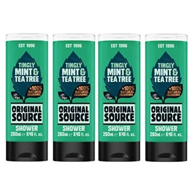 Imagen de Original Source Juego de gel ducha 4 x 250 ml Tingly menta y árbol té
