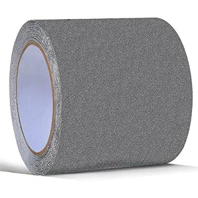 Imagen de ONTWIE cinta adhesiva antideslizante de 10 cm x 5 m, color gris, alto agarre, antideslizante, alta tracción para revestimientos escaleras