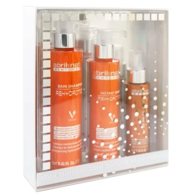 Imagen de abril et nature Set de Cuidado Capilar Profesional Rehydration Máxima Hidratación para Cabellos Secos Pack Champú, Mascarilla y Sérum Devuelve la Flexibilidad el Aspecto del pelo 550 ml