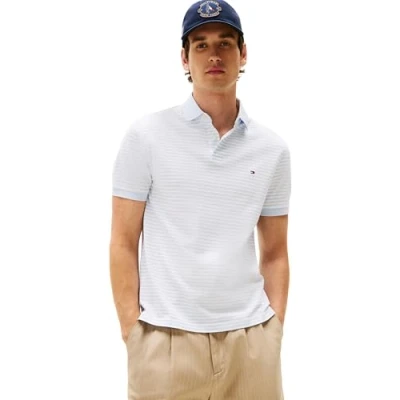 Imagen de Tommy Hilfiger 1985 Regular Polo Mw0mw17770 Camiseta, Azul (Breezy Blue/White), XXL para Hombre
