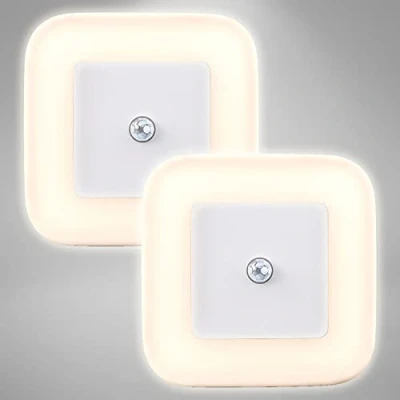 Imagen de B.K.Licht Luz nocturna con sensor de movimiento LED, Set 2 Lámparas 65x65x30mm, enchufe para Niños, Ideal Dormitorio Pasillo Baño Habitación Bebé Cocina Garaje