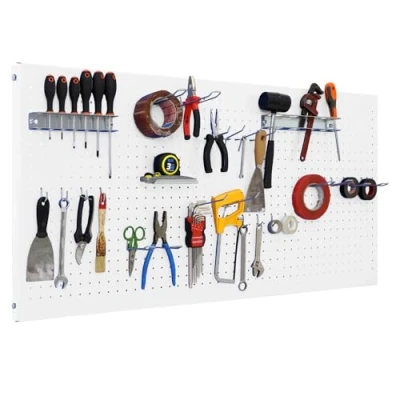 Imagen de Simon Rack Panel Herramientas Pared, Organizador Herramientas, Incluye 22 Ganchos y 3 Soportes, 900x600 mm, Blanco Simonwork