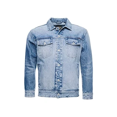 Imagen de Superdry Easy Trucker Chaqueta Vaquera, Azul (Blaze Mid Blue W1w), M para Hombre