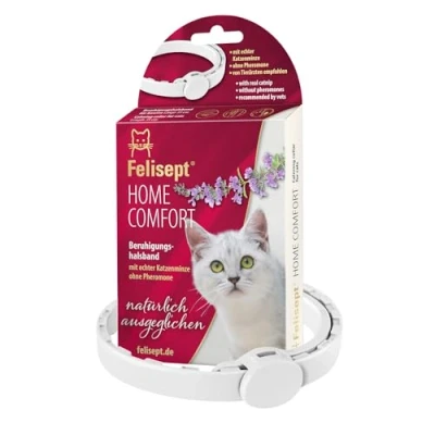 Imagen de Felisept Home Comfort Collar Calmante para gatos Con Hierba Gatera Natural sin Feromonas Reduce El Comportamiento Indeseable, Estrés Y La Inquietud En Casa Movimiento