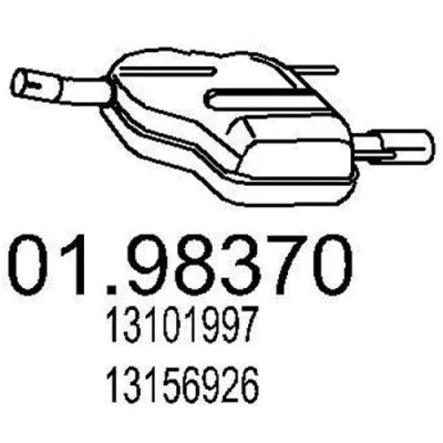 Imagen de MTS 01.98370 Silenciador trasero 750 OPEL: Vectra C Berlina, CC