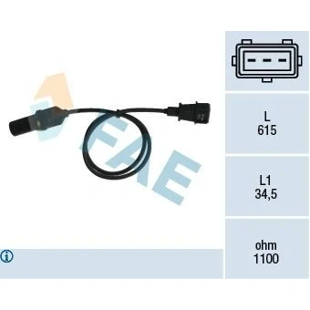 Imagen de FAE 79005 Sensor de Cigueñal con cable FIAT: Doblo I Familiar, Punto II Hatchback, Cargo, LANCIA: Ypsilon