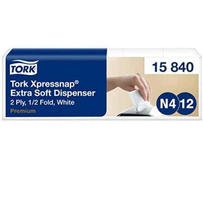 Imagen de Tork Xpressnap 15840 Servilleta extrasuave/Recambios para el sistema N4 servilletero/Blanco, 8 x 500 Servilletas