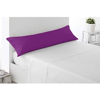 Imagen de Miracle Home Funda Almohada, Suave y Cómoda, Algodón 50% Poliéster, Berenjena, 135 Cm