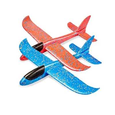 Imagen de Flanacom Volador de Espuma Poliestireno Premium XXL 43 cm Juego 2 Avión Robusto para Lanzar Planeador Maqueta Jugar Juguetes Niños