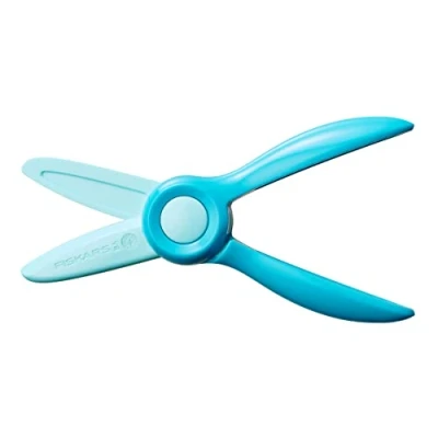 Imagen de Fiskars Tijeras Para niños, a partir de 2 años, aprender cortar, Longitud: 13 cm, Hojas y mangos plástico, Azul verde, Starter, 1064066