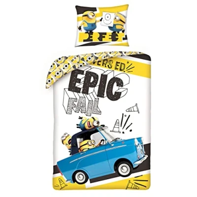 Imagen de Epicable Me Gru, mi villano favorito Juego de cama con funda nórdica 140 x 200 cm y almohada algodón, multicolor