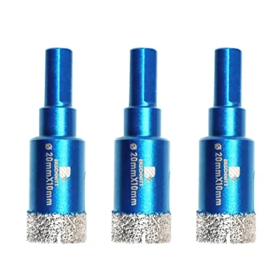 Imagen de Broca de Diamante 20mm BRSCHNITT Sierra Perforadora Vástago Triangular Porcelana Ceramica Azulejo Granito Mármol（3 piezas）