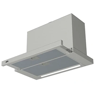 Imagen de AEG DPE5660M Campana Extractora Extraíble, 60 cm, 3 Niveles de Potencia, Nivel Ruido dB(A), Luces LED, Serie 5000, Inox, Clase A, Fabricado en UE