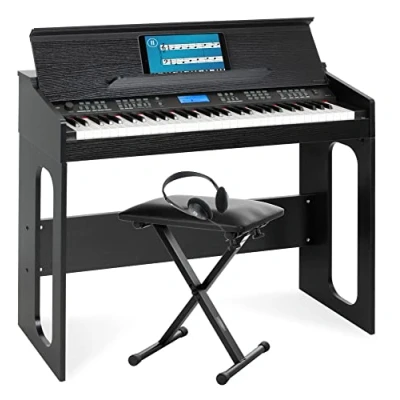 Imagen de FunKey DP 61 III Teclado teclas en diseño de piano digital Negro Set incl. banco y auriculares
