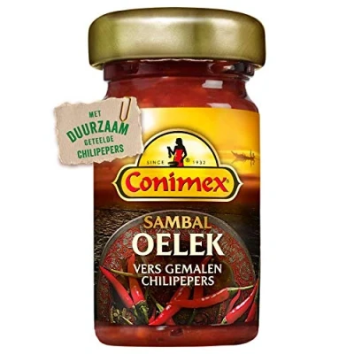 Imagen de Salsa de sambal Oelek Conimex Fuga Peso total 50 gramos